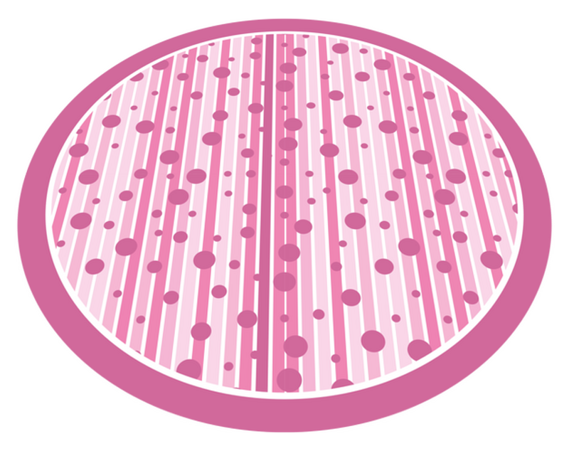 Pink vertical stripes with dots circular mat TenStickers