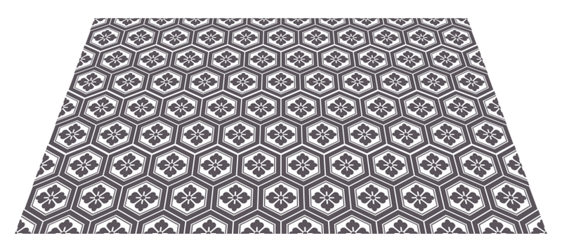 Traditional japanese pattern rectangular jute rug TenStickers