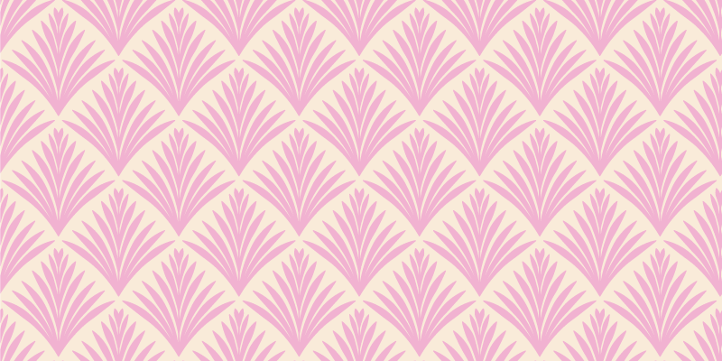 Pastellrosa Palme Retro Monster Vinyl Teppe Rektangel Tenstickers