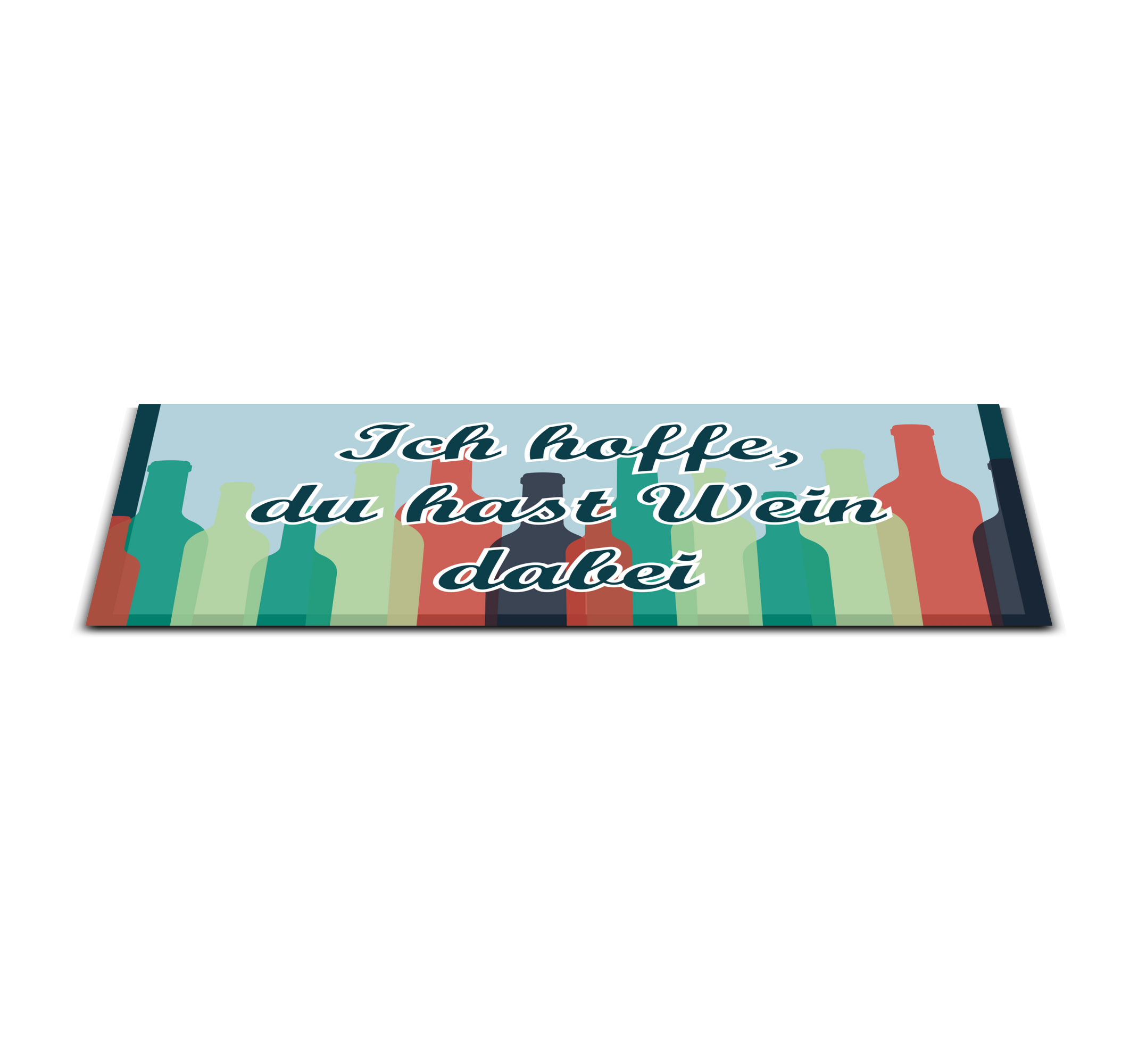 Vinylteppich Spruch Weinflaschen mit text TenStickers