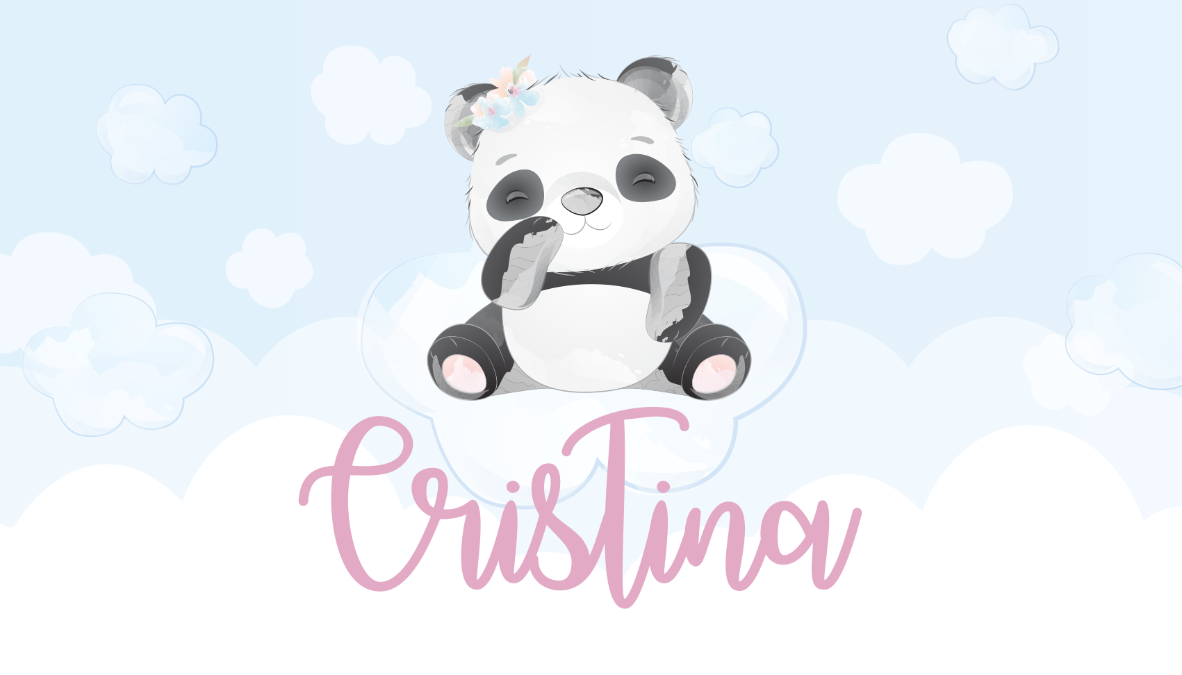 Cute panda for girl baby mat - TenStickers