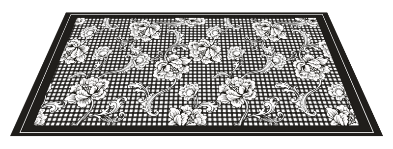 Black and white vintage gingham pattern entrance hall rug TenStickers