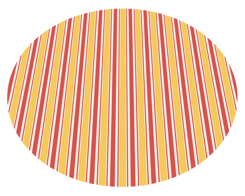 Orange och röda ränder cirkelmatta - Tenstickers