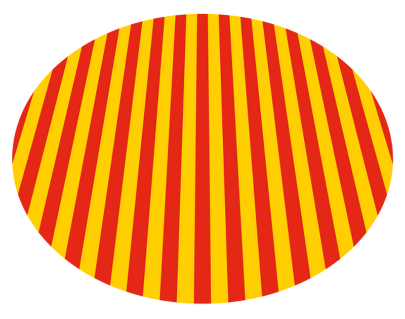 Orange and red horizontal stripes circular mat TenStickers