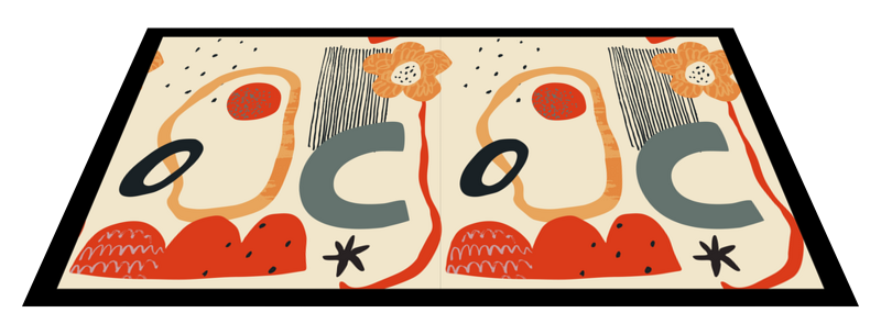 Red and orange collage abstraction contemporary rugs - TenStickers