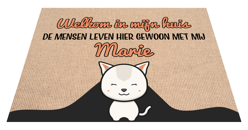 Welkom in mijn huis vinyl tapijt met naam