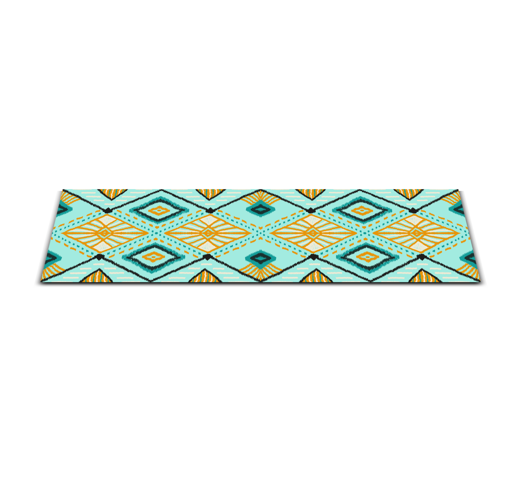 Tribal Geometric Pattern ethnic vinyl rug