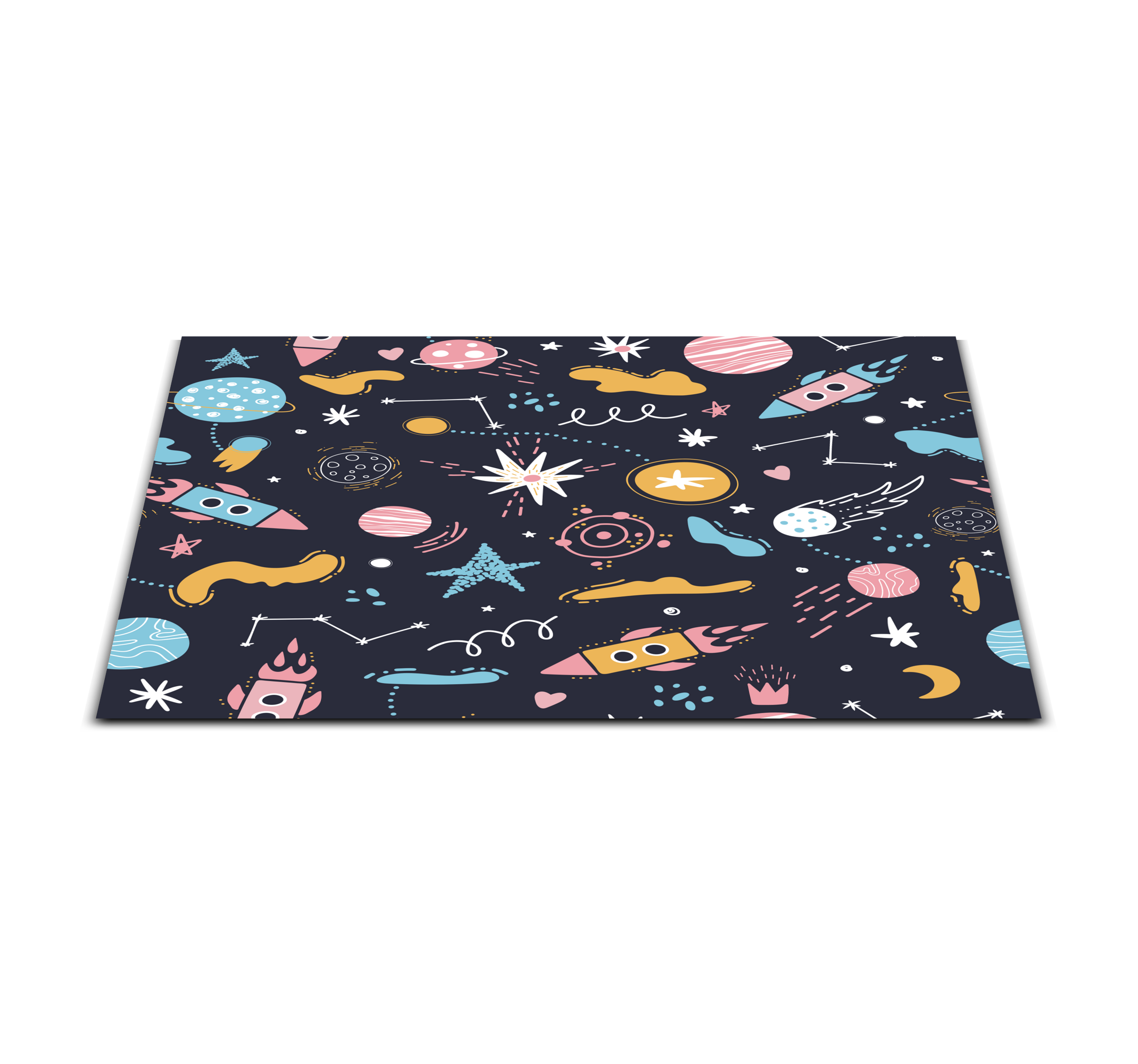 Cosmic Space Adventure kids vinyl rug - TenStickers