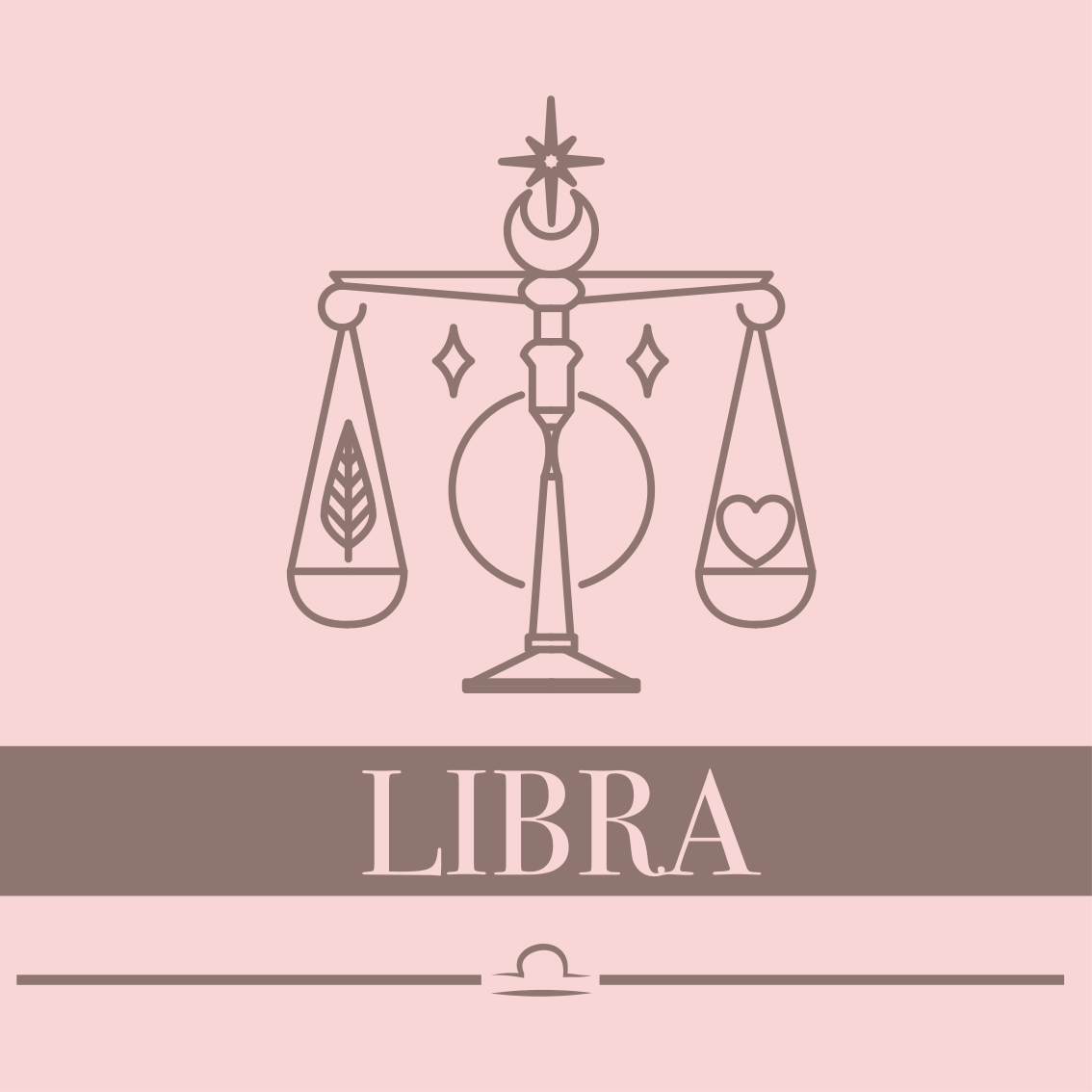 Libra pink card zodiac sign design rug - TenStickers