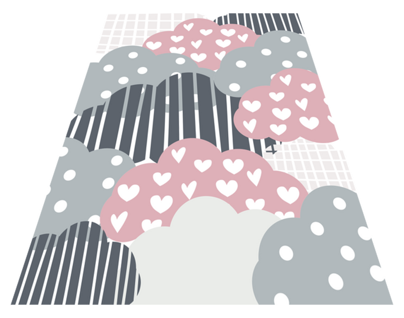 Nordic pink and gray clouds baby mat TenStickers