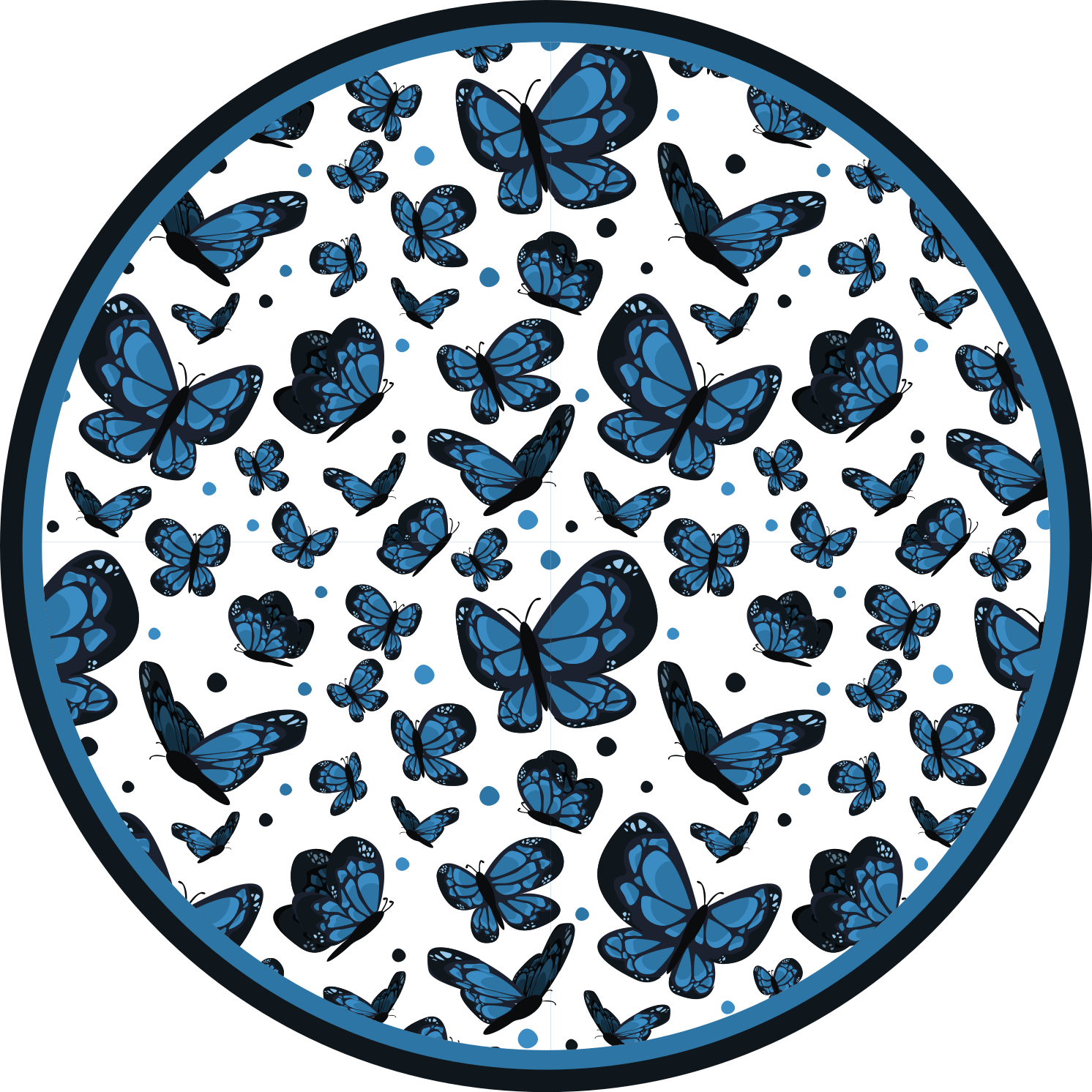 toetje stap in Botsing Vinyl vloerkleed blauwe vlinder - TenStickers