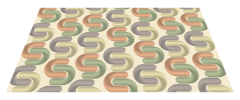 Curved colour patterns living room rug