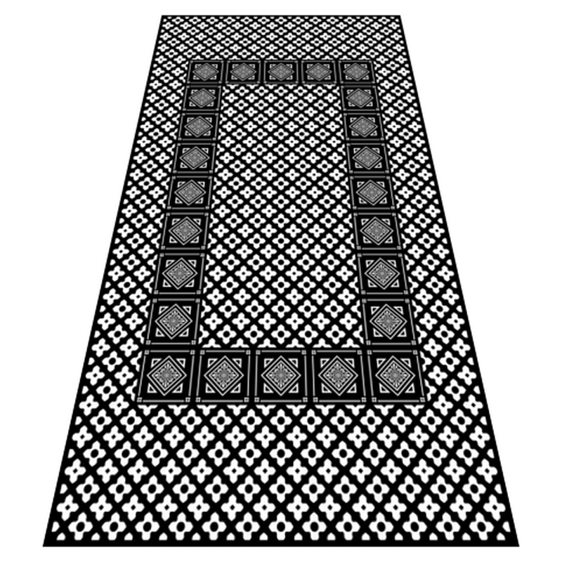 Black and white tiles vinyl kitchen mat TenStickers