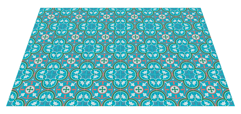 Blue hydraulic tile vintage rug TenStickers