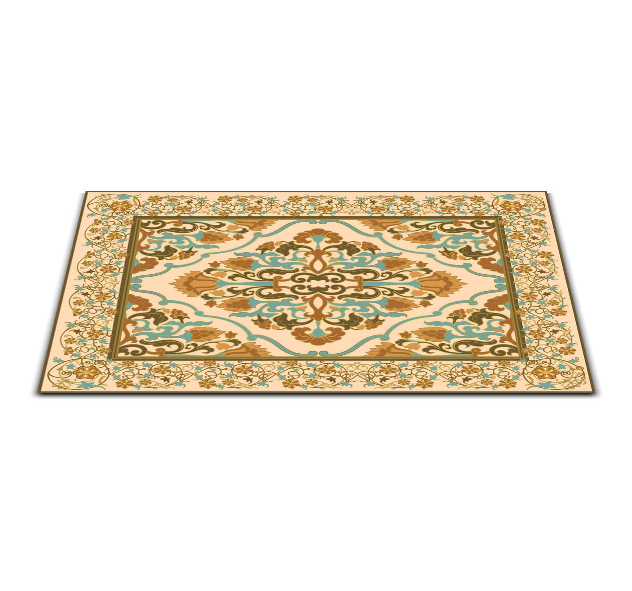 Vinyl Teppich Esszimmer mandala-beige-design - TenStickers