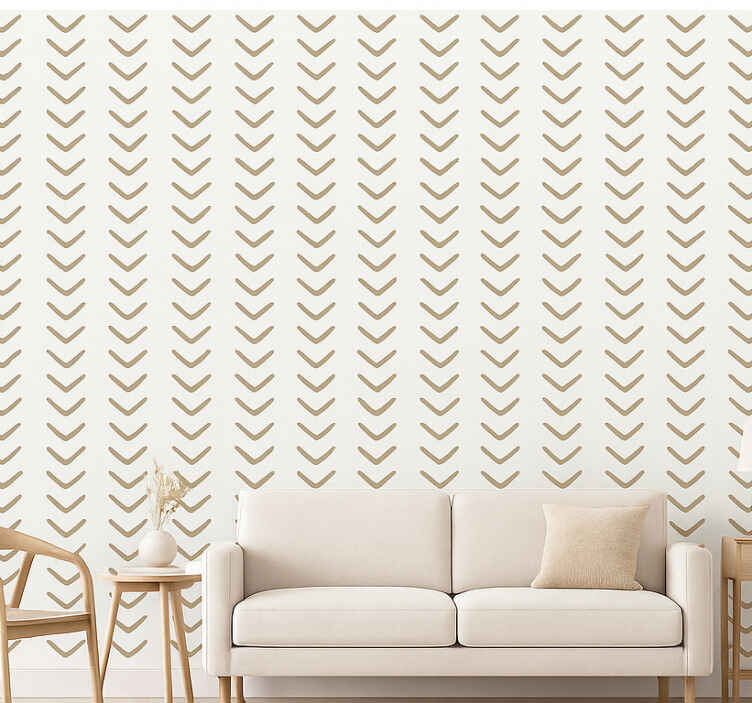 Tapiz para pared diseño de flechas beige repetitivas - TenVinilo