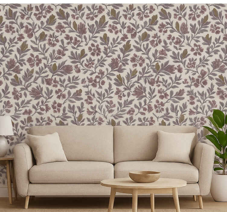 Papeles mural patrón textil floral repetitivo - TenVinilo