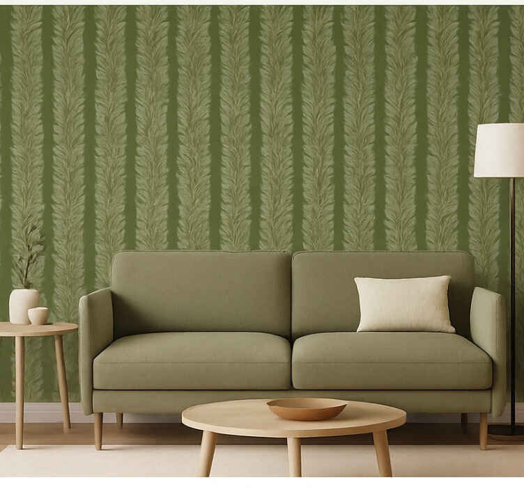 Leaves wallpaper muddy green woven vines - TenStickers