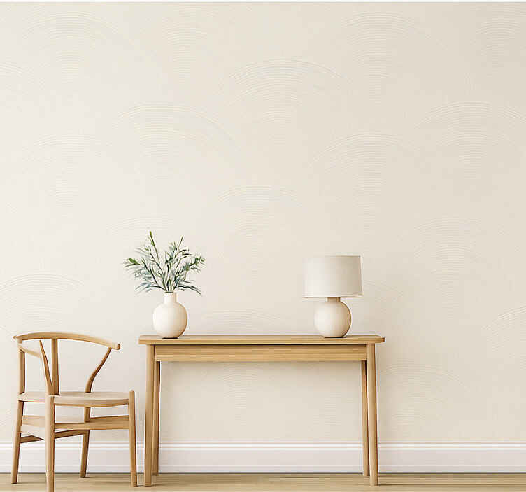 Other stripes wallpaper warm white overlapping arcs - TenStickers