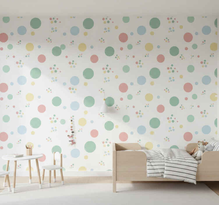 Papel pintado lunares pequeños dulces puntos - TenVinilo