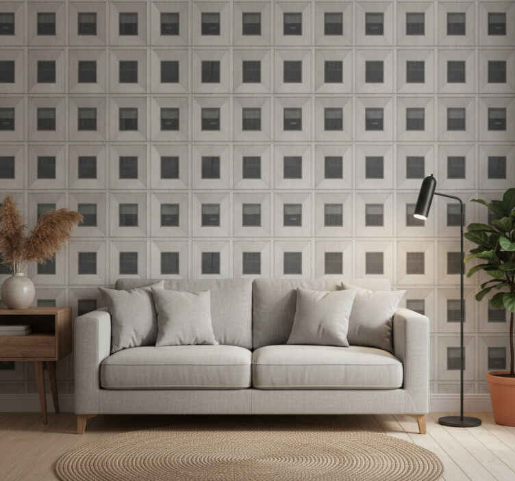 Metal wallpaper inspired by brutalist architecture - TenStickers