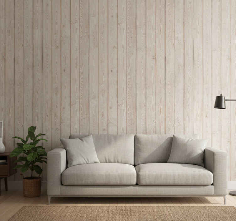 Papier peint rustique planches horizontales marron clair - TenStickers