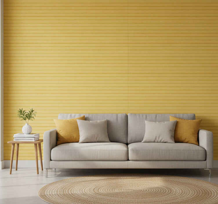 Papel tapiz amarillo efecto imitación tela - TenVinilo