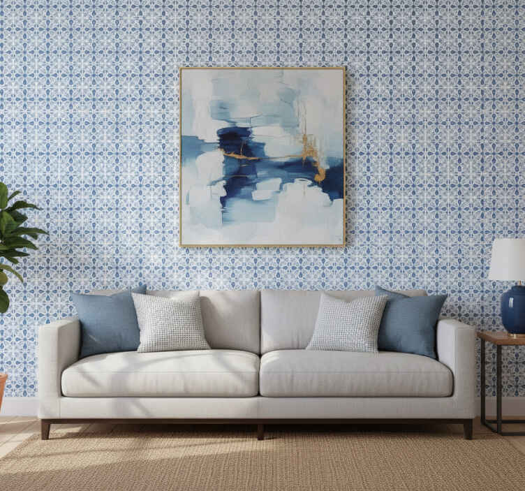 Blue wallpaper in waterhouse blue - TenStickers