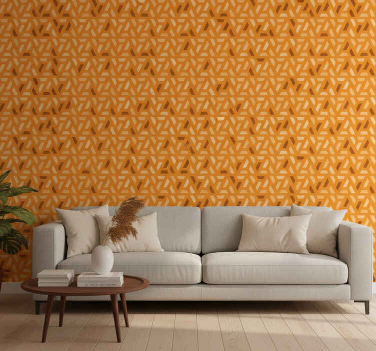 Oranje behang geometrische oranje tinten - TenStickers