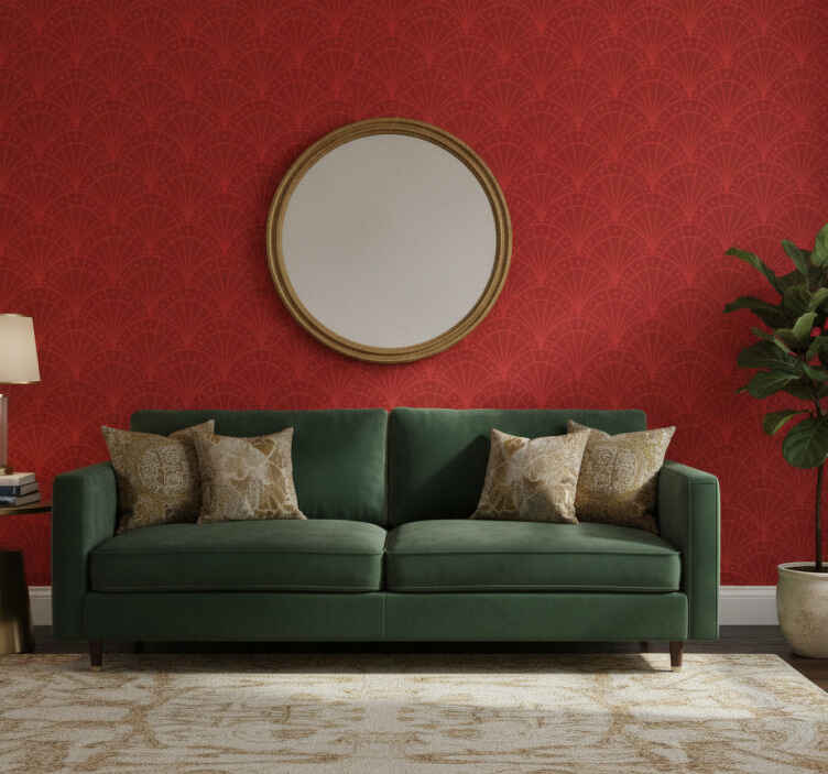 Tapet roșu art deco elegant - TenStickers