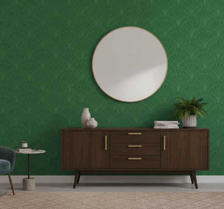 Zielona tapeta w stylu art deco - TenStickers