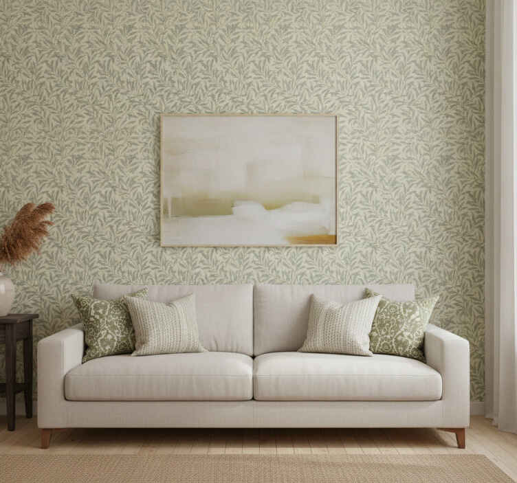 Papel de parede verde com galhos finos - TenStickers