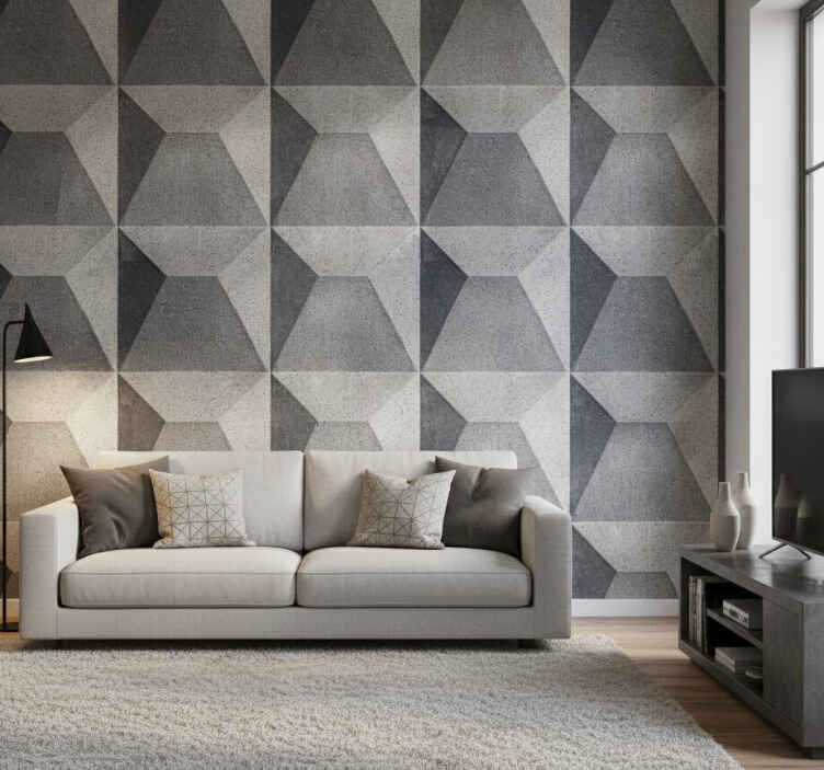 Grey wallpaper with raw concrete texture - TenStickers