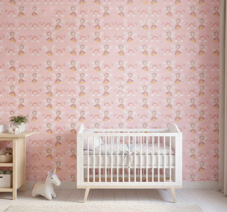 Papel pintado rosa princesa de hada - TenVinilo