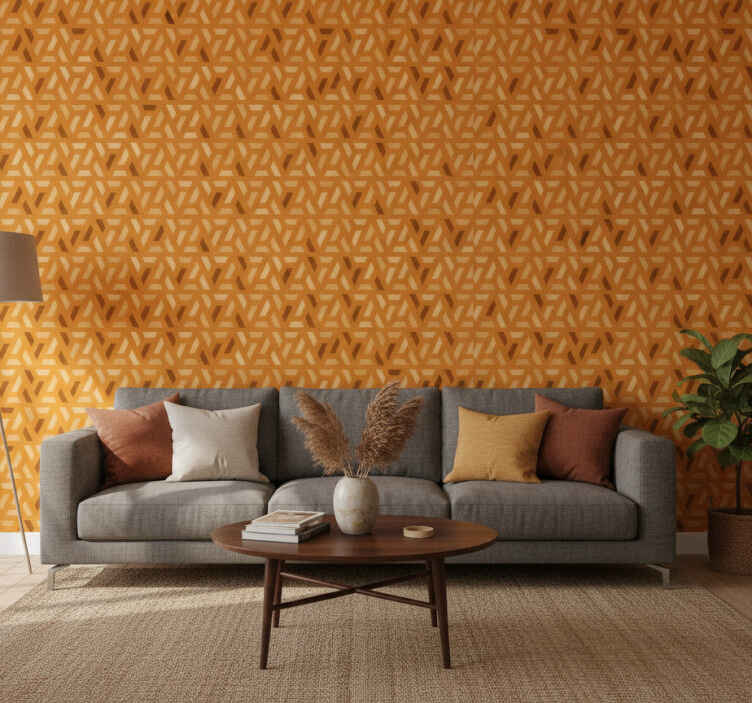 Papel de parede terracotta geométrico moderno - TenStickers