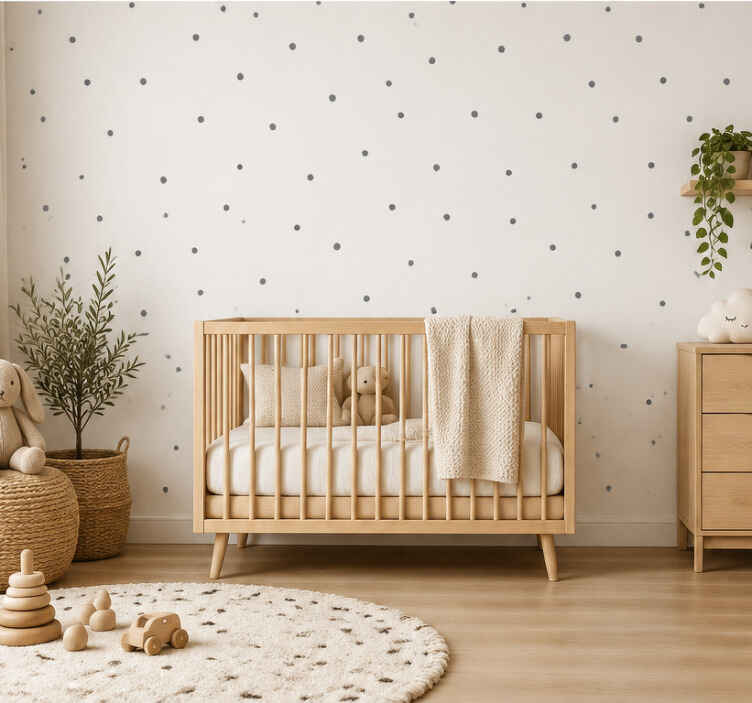 Egyszerű pöttyös minta nyugalom babaszoba tapéta - TenStickers