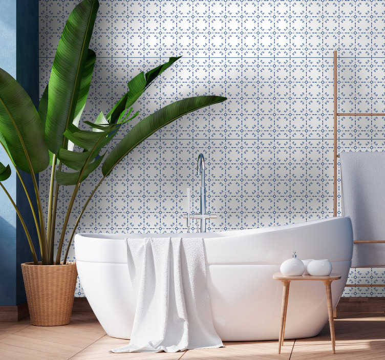 Papel decorativo clásico de para baño - TenVinilo