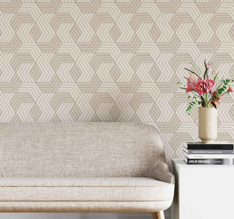 Geometric wallpaper with cubes - TenStickers