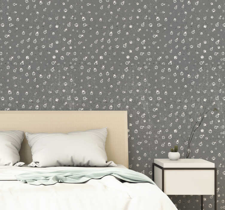 grey patterned wallpaper