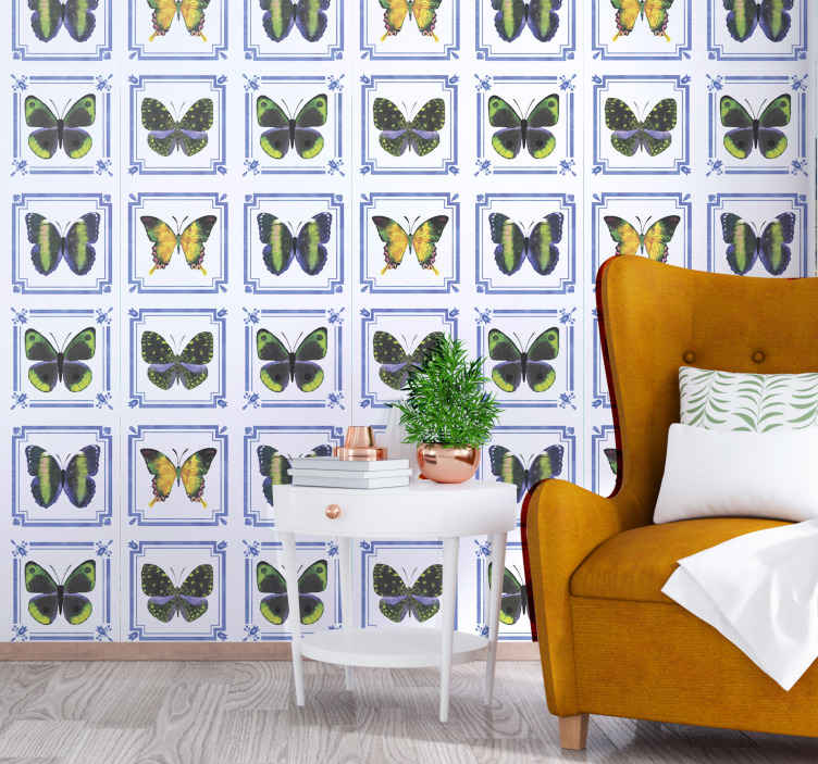 Image of carta da parati con farfalle Piastrelle farfalle colorate