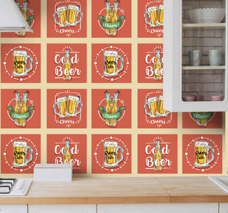 Beer Themed Kitchen Wallpaper Tenstickers