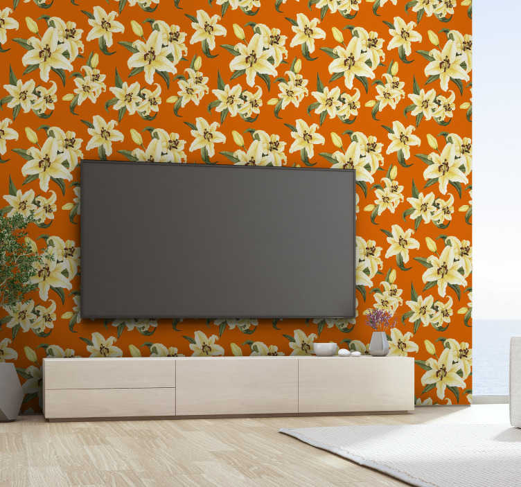 296987530  Alma Green Tropical Floral Wallpaper  by AStreet Prints