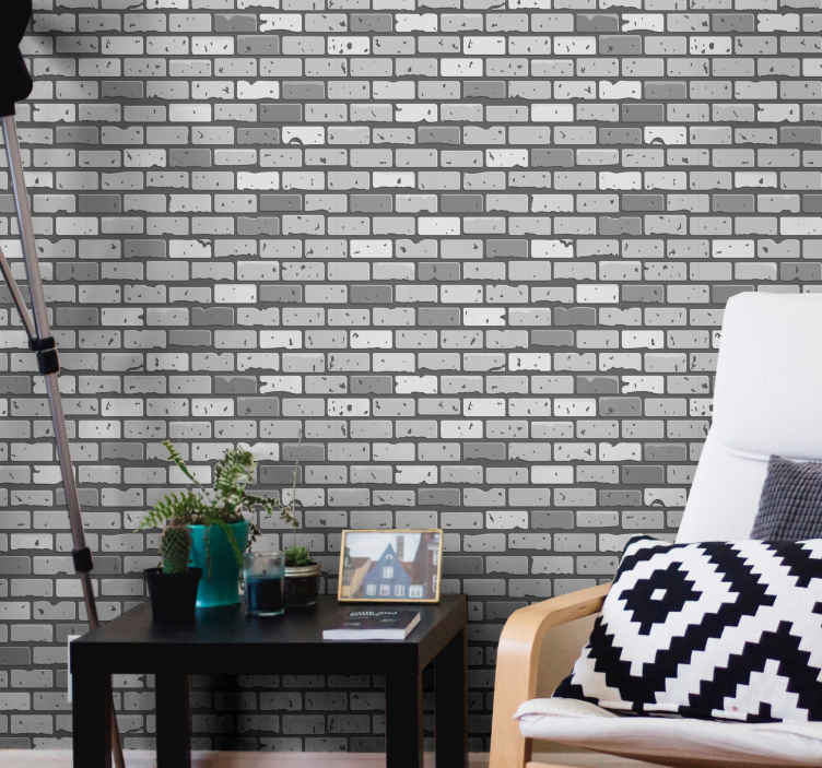 Concrete brick wallpaper Livingroom 