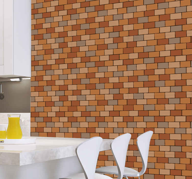 Classical tile pattern Tile Effect Wallpaper - TenStickers