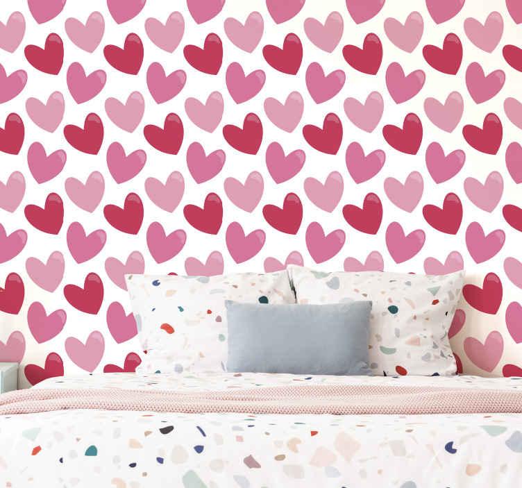color rosa blanco y gris Papel pintado con diseño de mariposas y corazones