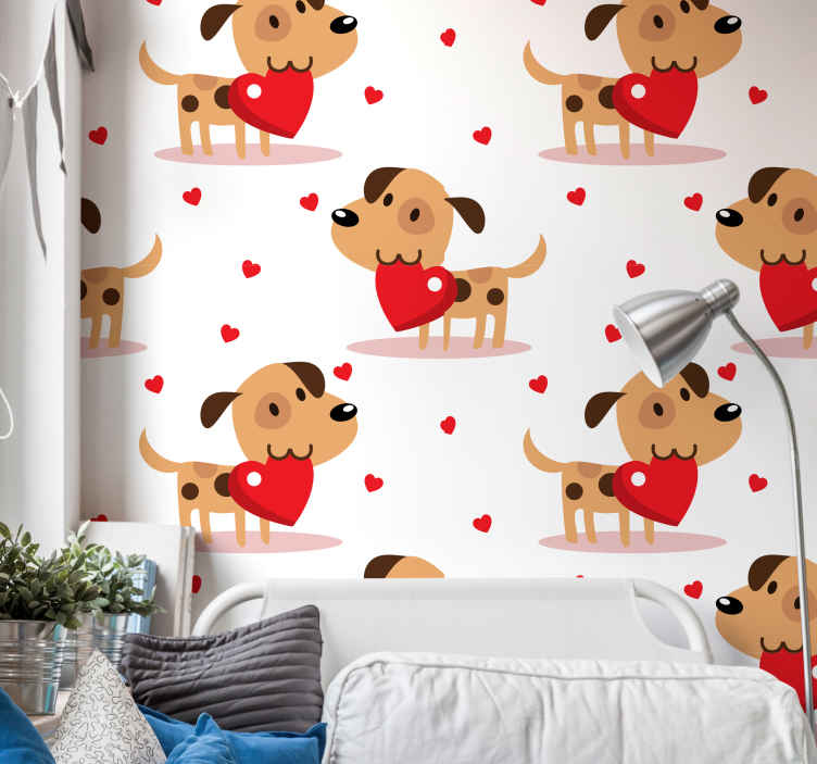 Red dogs Cool animal wallpaper - TenStickers