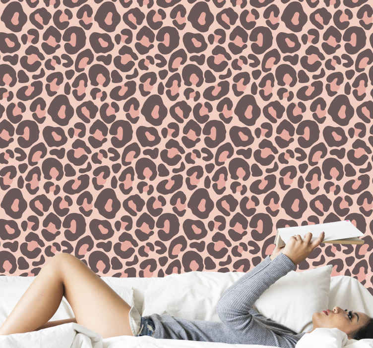 Pink Leopard print Cool animal wallpaper - TenStickers
