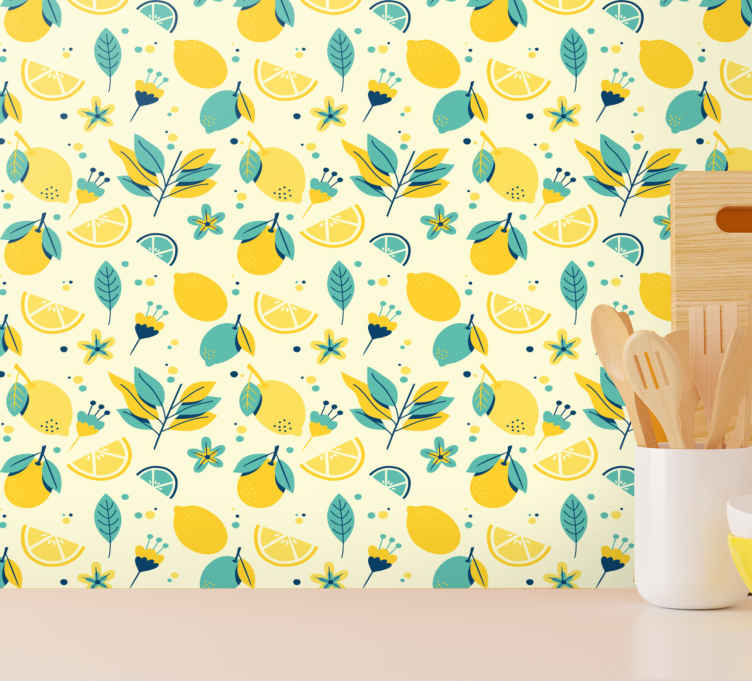 Funny Lemons Kitchen Wallpaper - TenStickers