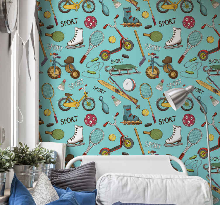 Sports icons Teenage Bedroom Wallpaper - TenStickers