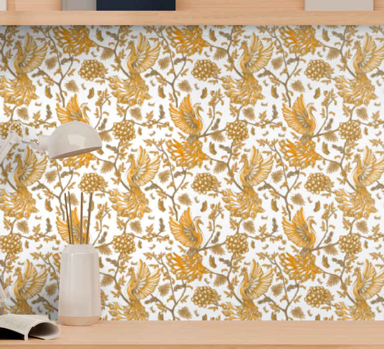 Golden paon Cool animal wallpaper - TenStickers